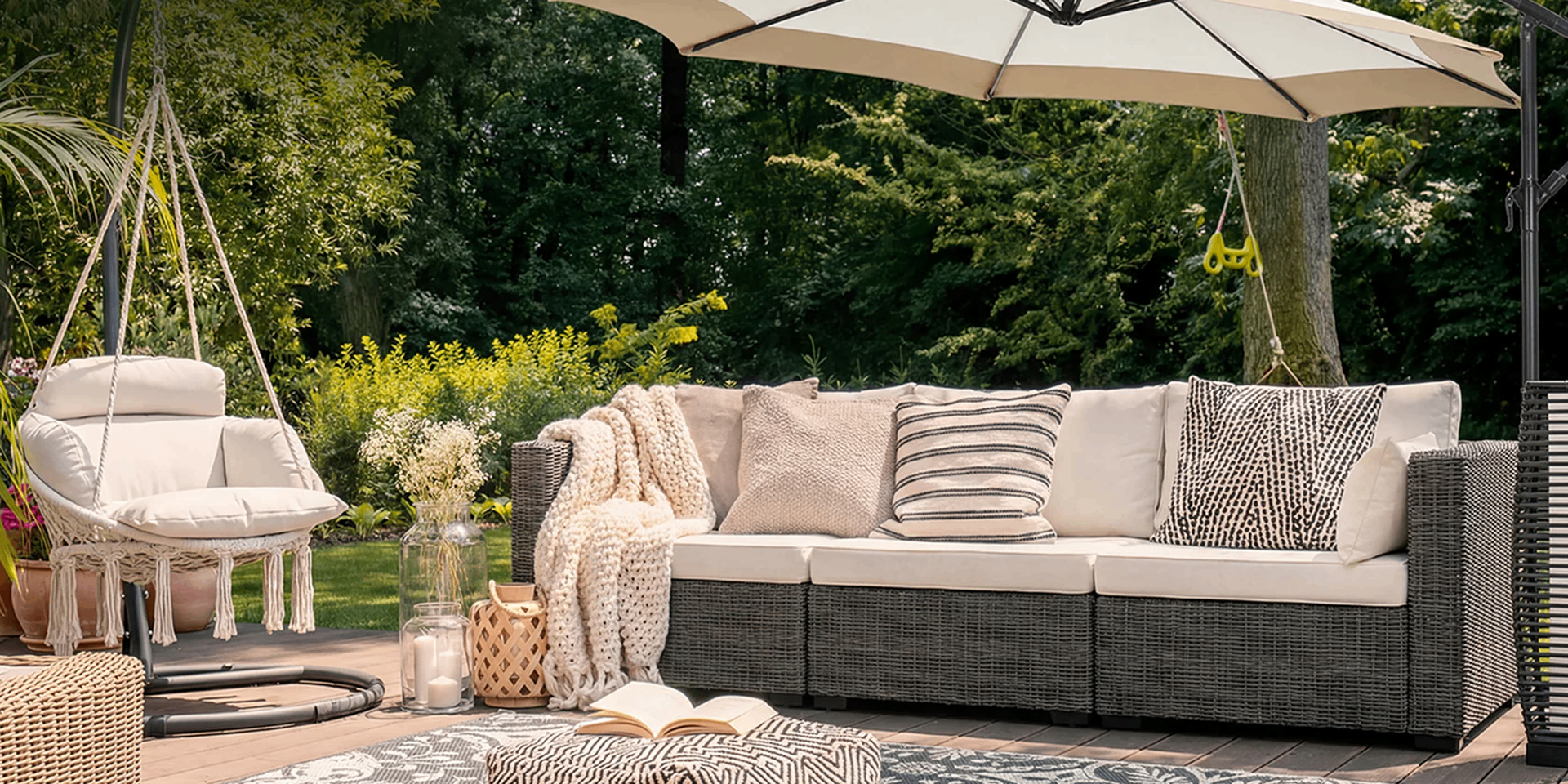 Transform your garden into a Mediterranean retreat with elegant furniture and chic accessories