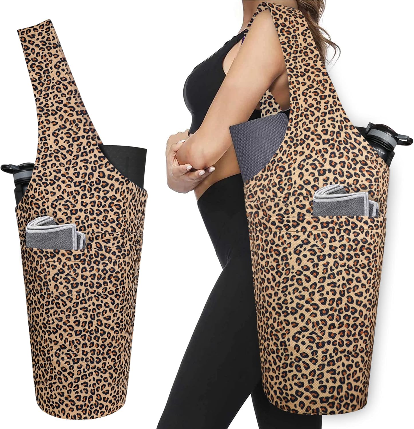 xxzcs Long Yoga Mat Tote - Extra-Wide Carrier with Pockets, Fits Most Mats & Accessories