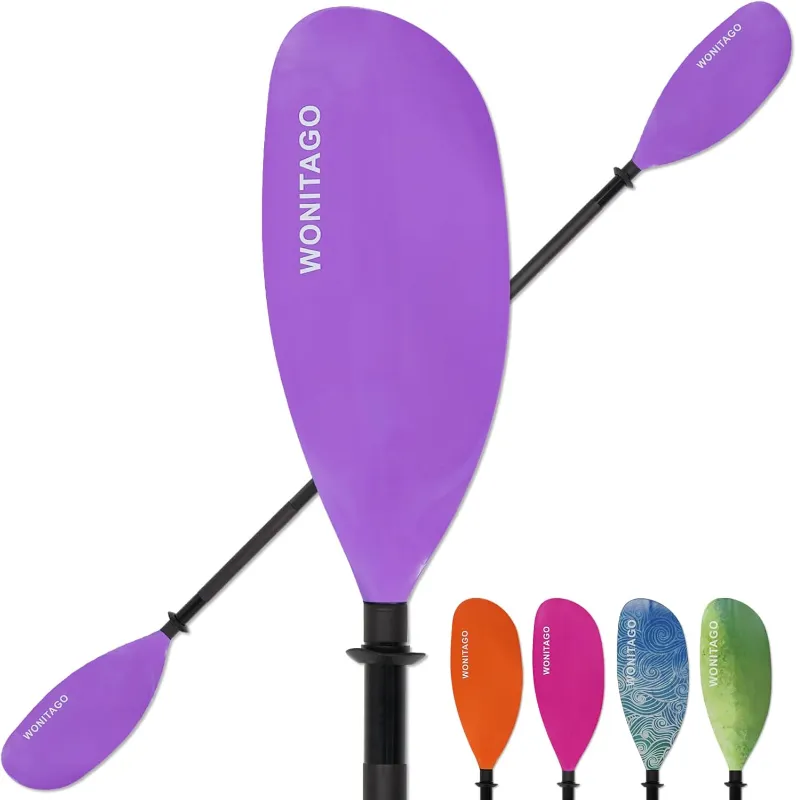 WONITAGO Adjustable Kayak Paddles — Alloy Shaft with PP Floating Blades, 3-Piece Portable Oars, Length Options 230–250 cm (90–98 in) or 210–230 cm (82–90 in)