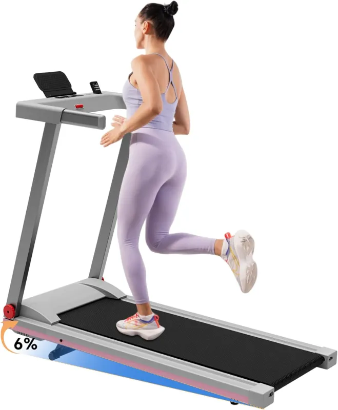 This is update!DeerRun 3.5HP Folding Treadmill with Incline - Compact Portable Home Treadmill, 350 lb Capacity for Walking Jogging Running
